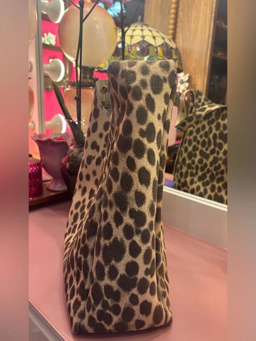 Tory Burch Romy Suede Hobo Bag in cheetah print